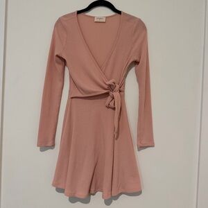Everly Pink Wrap Dress